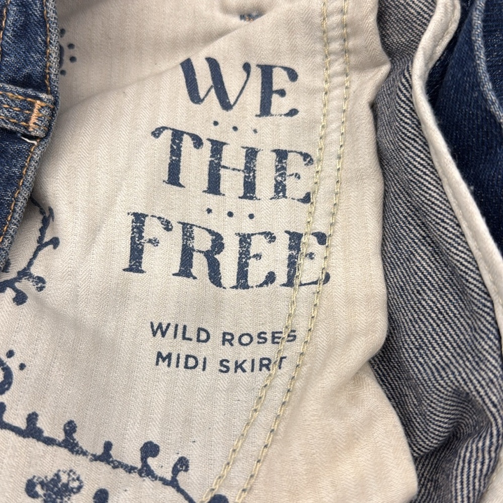 Free People We The Free Wild Roses Midi Skirt - Picture 8 of 8